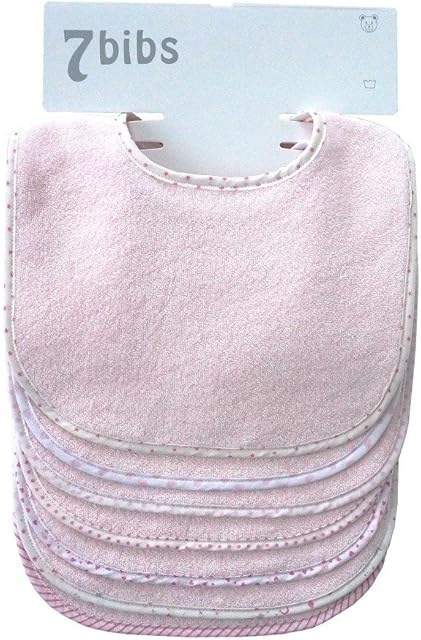 Baby Boys Girls Double Layer of Cotton Bandana Drool Soft Absorbent Drooling Bibs (7 Pieces) (Pink)