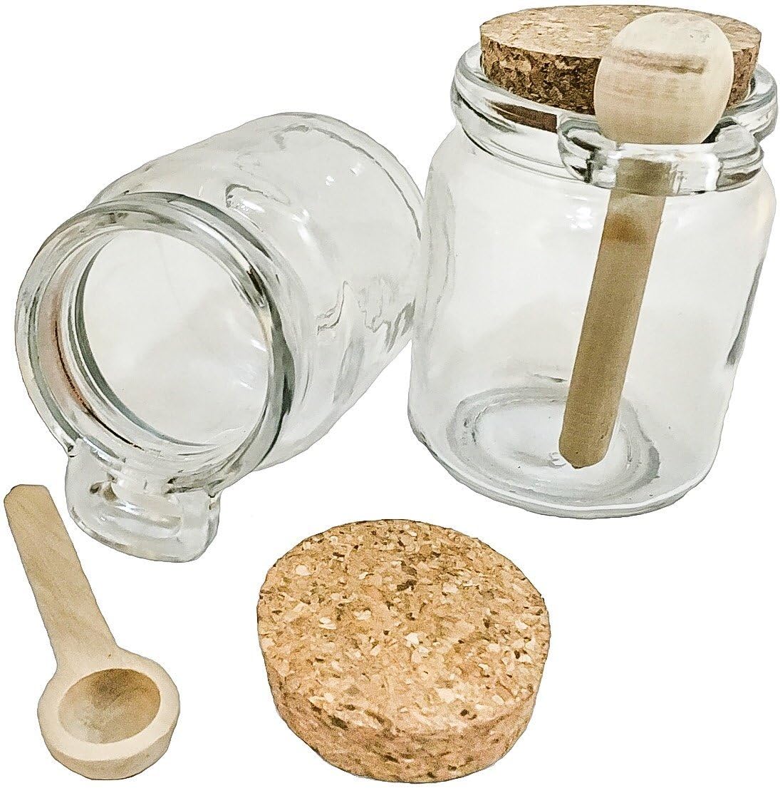 Amazon.com: 6ct. Premium 8oz Reusable Chefs Glass Spice/Salt Jar with ...