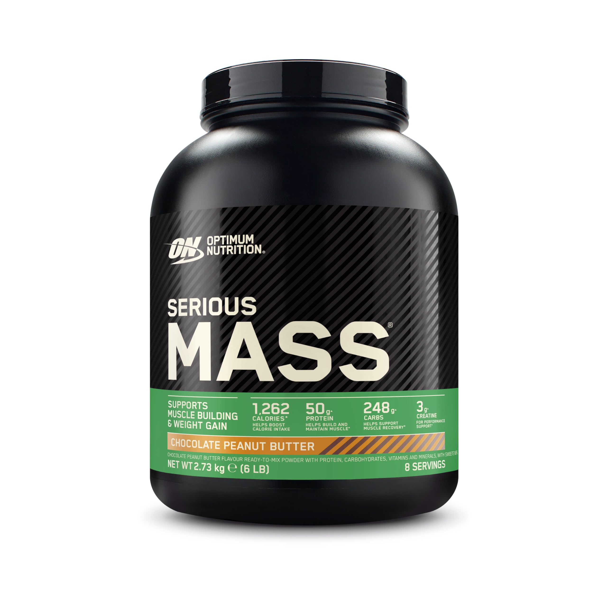 Optimum Nutrition Serious Mass Gainer, Geschmack Schoko-Erdnussbutter, 2.73kg, 8 Portionen