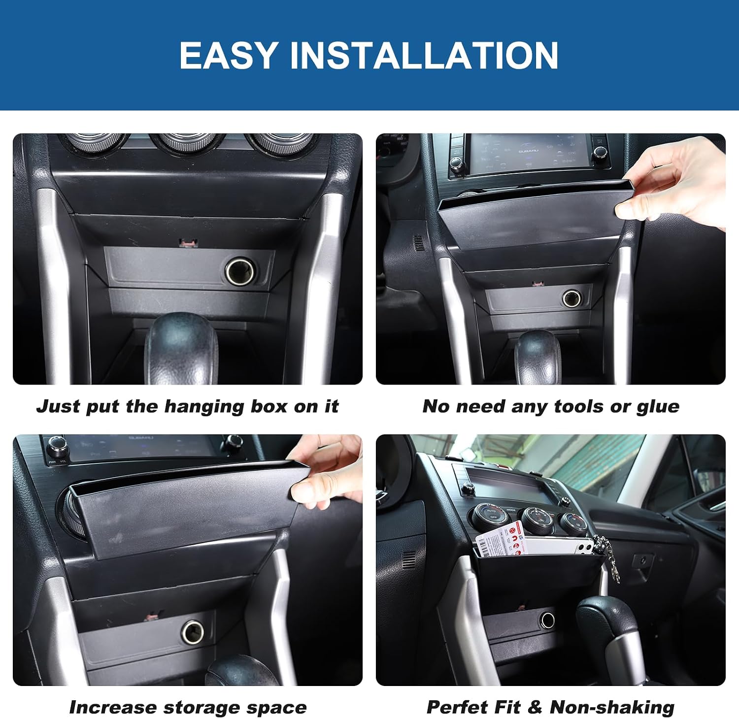 Center Console Storage Box Compatible with Subaru Forester 2013-2018 Customized Hidden Drawer Storage Box Car AC Under Panel Storage Box Seam Storage Box