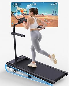 Superun Tapis de Course avec Inclinaison, 3.0HP Tapis de Course avec APP et Télécommande, Tapis de Marche pour La Maison et Le Bureau, Capacité de 136kg, 1-12km/h