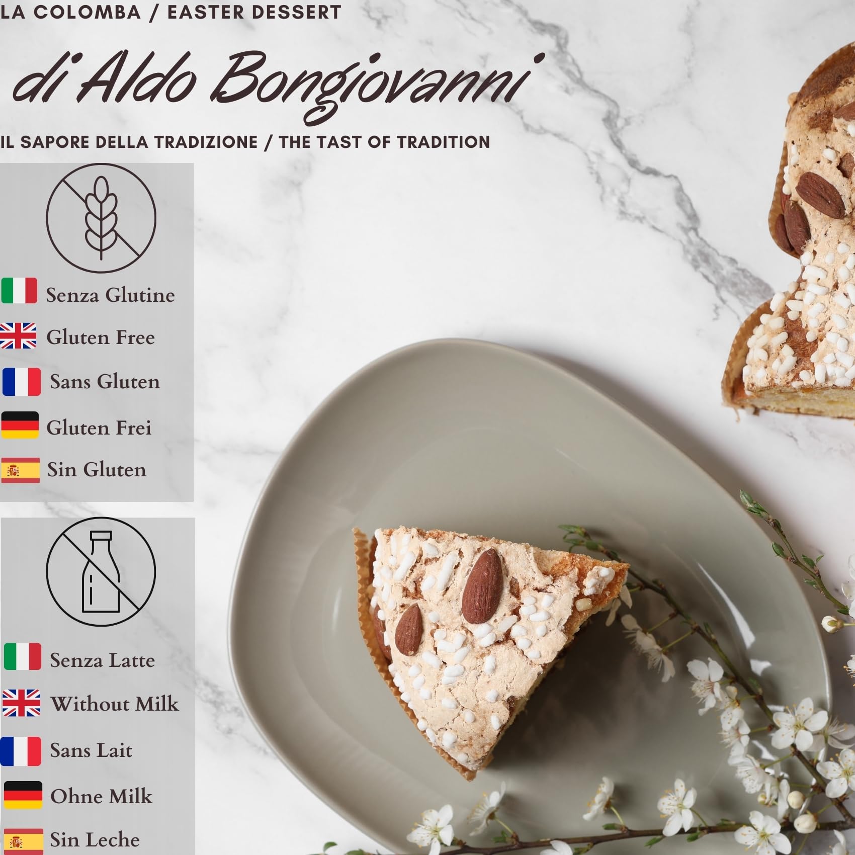 Dessert de Pâques Sans Gluten et Sans Laitiers, Gâteau Artisanal aux Raisins Secs et Fruits Confits, 700 Gr