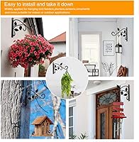 Vista 5 de KABB 2 soportes de metal para colgar plantas, soporte de pared de hierro de 12 pulgadas, duradero, resistente al óxido, gancho para colgar plantas