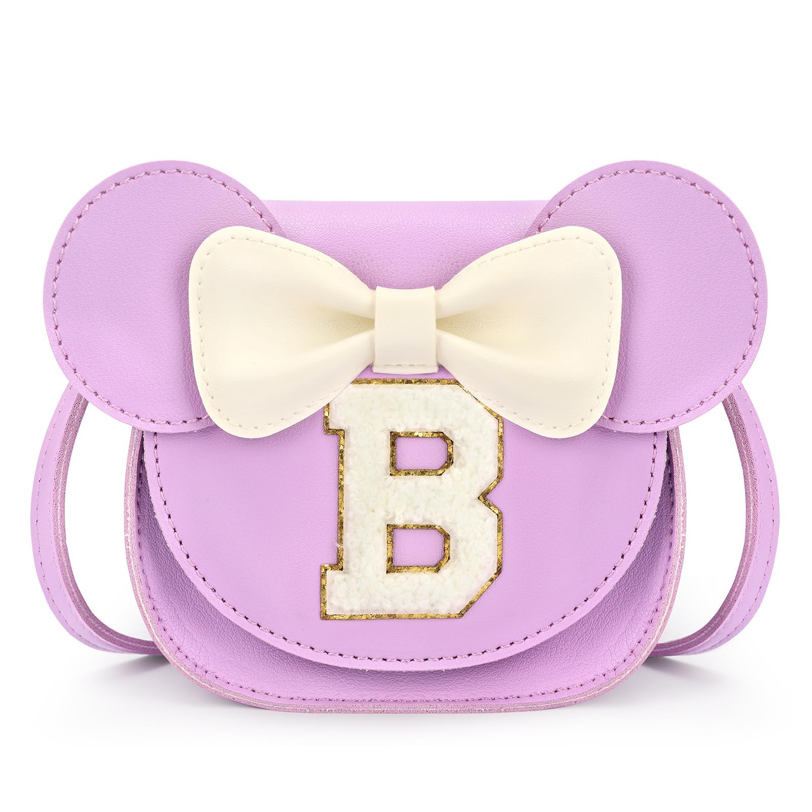 mibasies Toddler Purse 3-8 Girls, Purple Letter B Birthday Gift