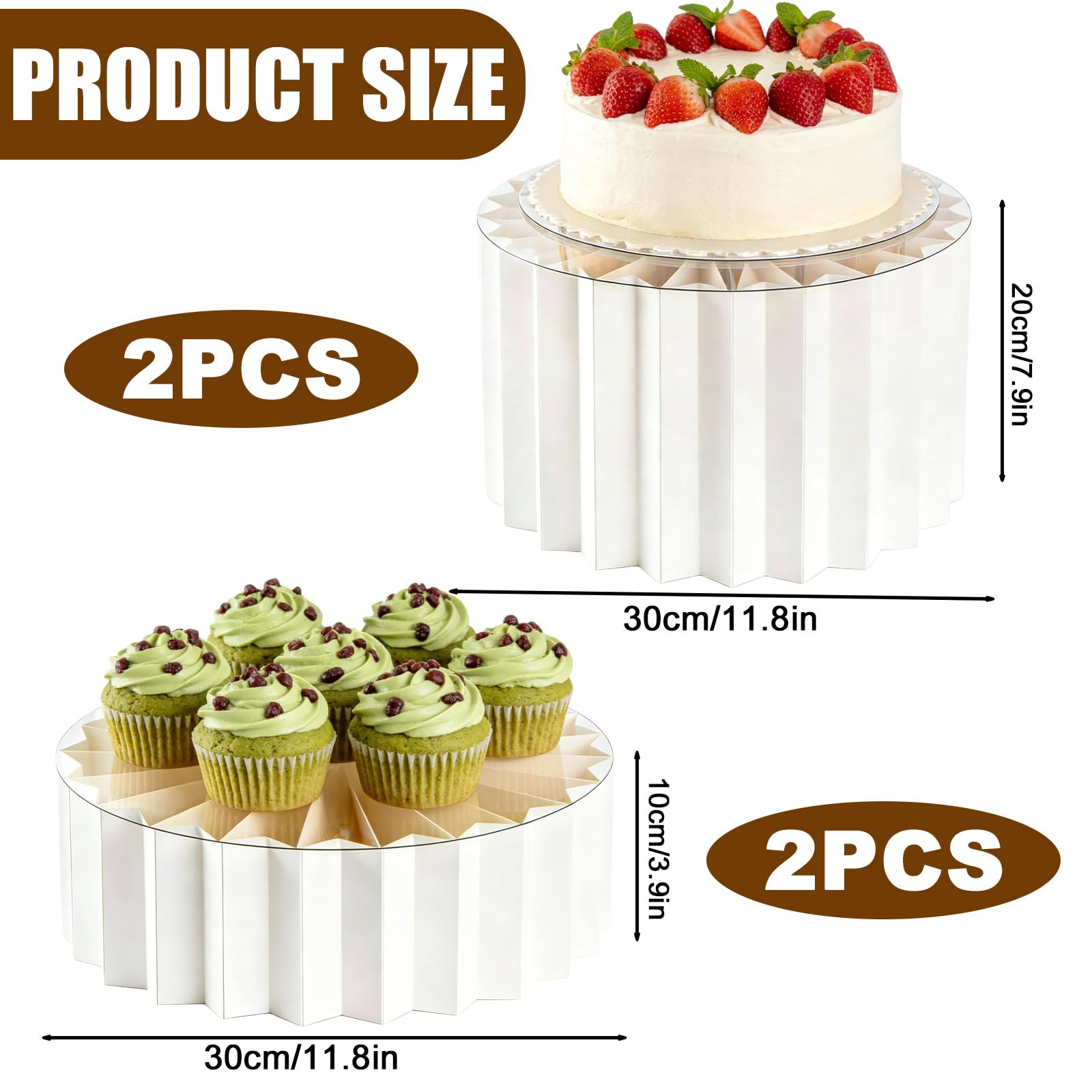 BORDEAG 4 supporti pieghevoli per torte a buffet, per matrimoni, compleanni, feste, caramelle