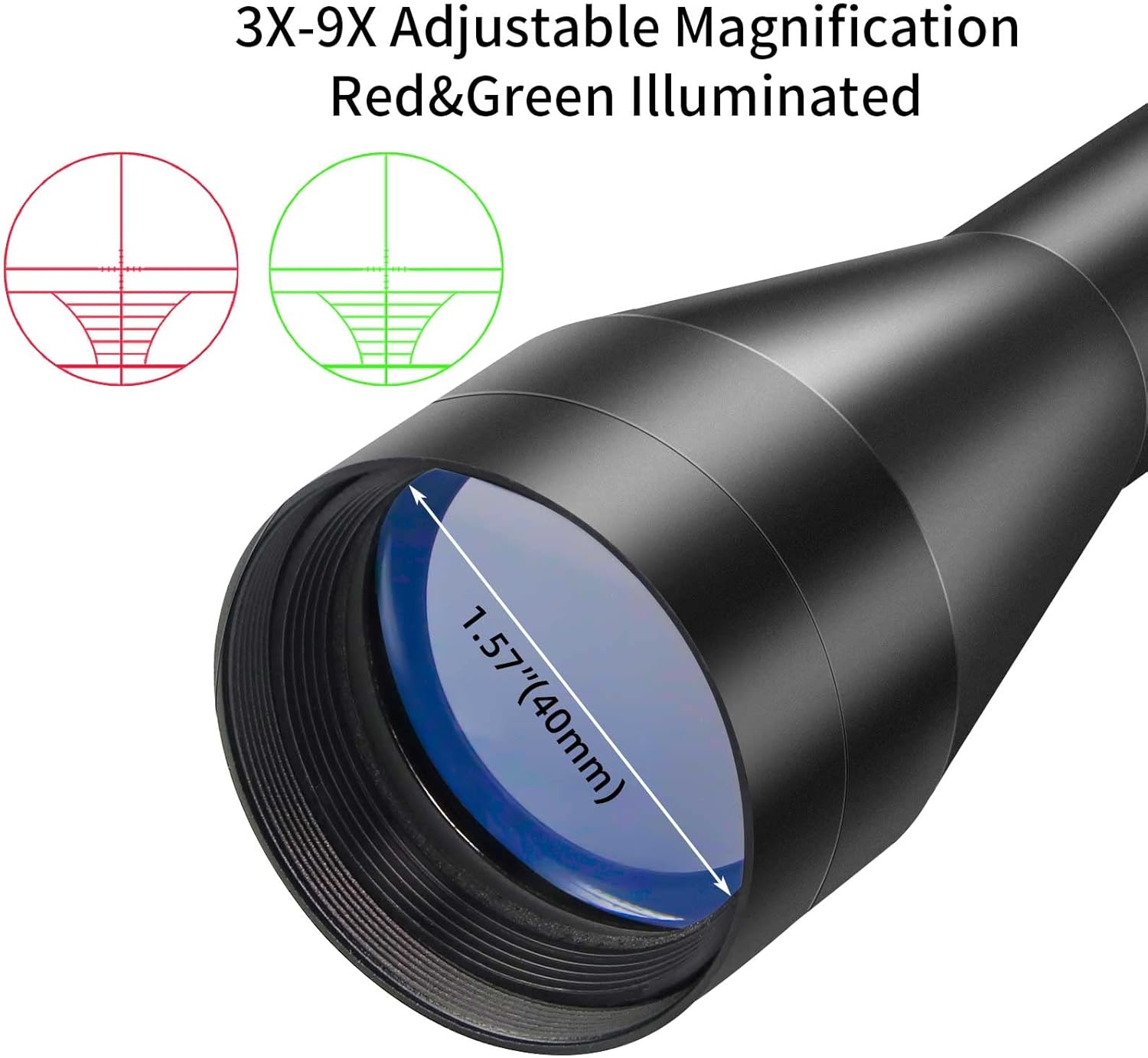 Beileshi 3-9x40 Optical Rifle Scopes with Rangefinder Reticle 20mm Mounts