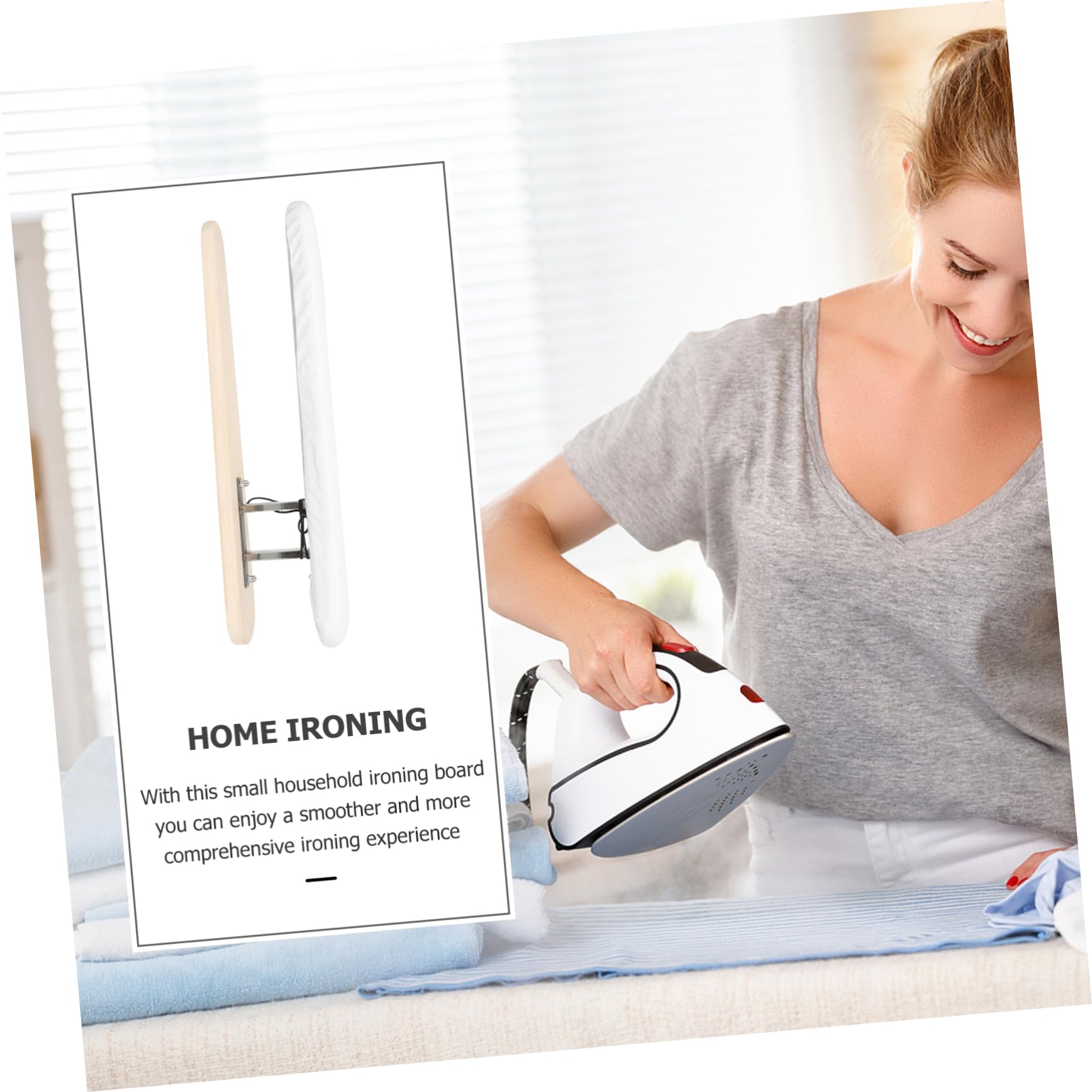 PRETYZOOM Tabla De Planchar Portátil Pequeña De Madera Funda White, Práctica y Ligera, para Uso Doméstico y Viaje, Accesorio De Planchado Multiusos para Dormitorio y Lavandería