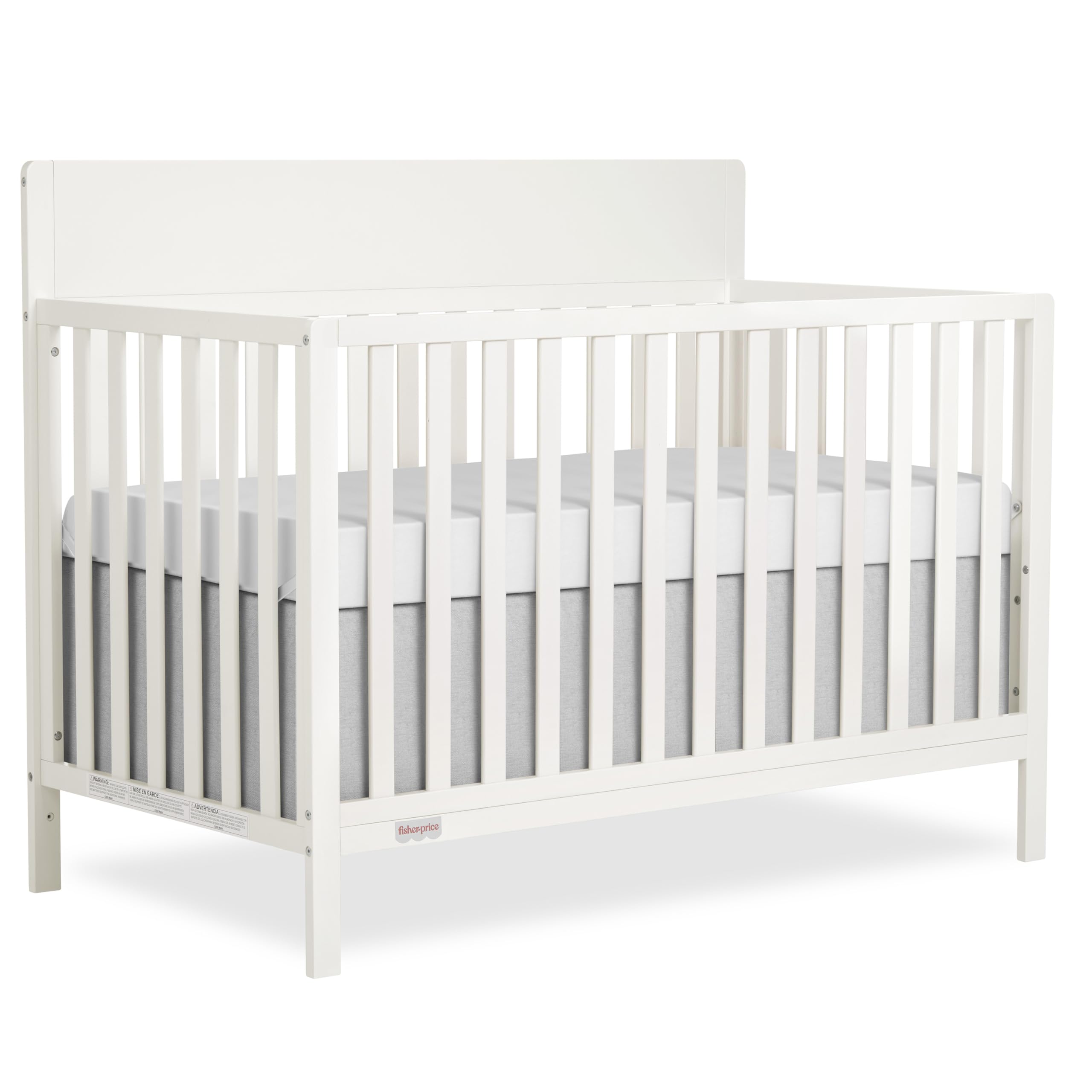 Fisher-Price Meadowbrook 4-in-1 Convertible Full Size Baby Crib, Wooden Nursery Furniture, Converts to Toddler Bed with Guardrail, Daybed &amp; Full-Size Bed, Greenguard Gold, BSA Certified, Cannoli Cream