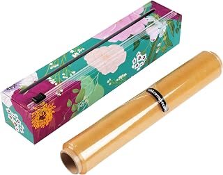 ChicWrap Spring Flowers Refillable Plastic Wrap Dispenser with 12x250' BPA-Free Roll & Safe Slide Cutter
