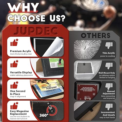 Miniatura 91 de JupDec Estuche de exhibición de pelotas de golf de acrílico transparente con base de madera y camiseta, caja de almacenamiento transparente