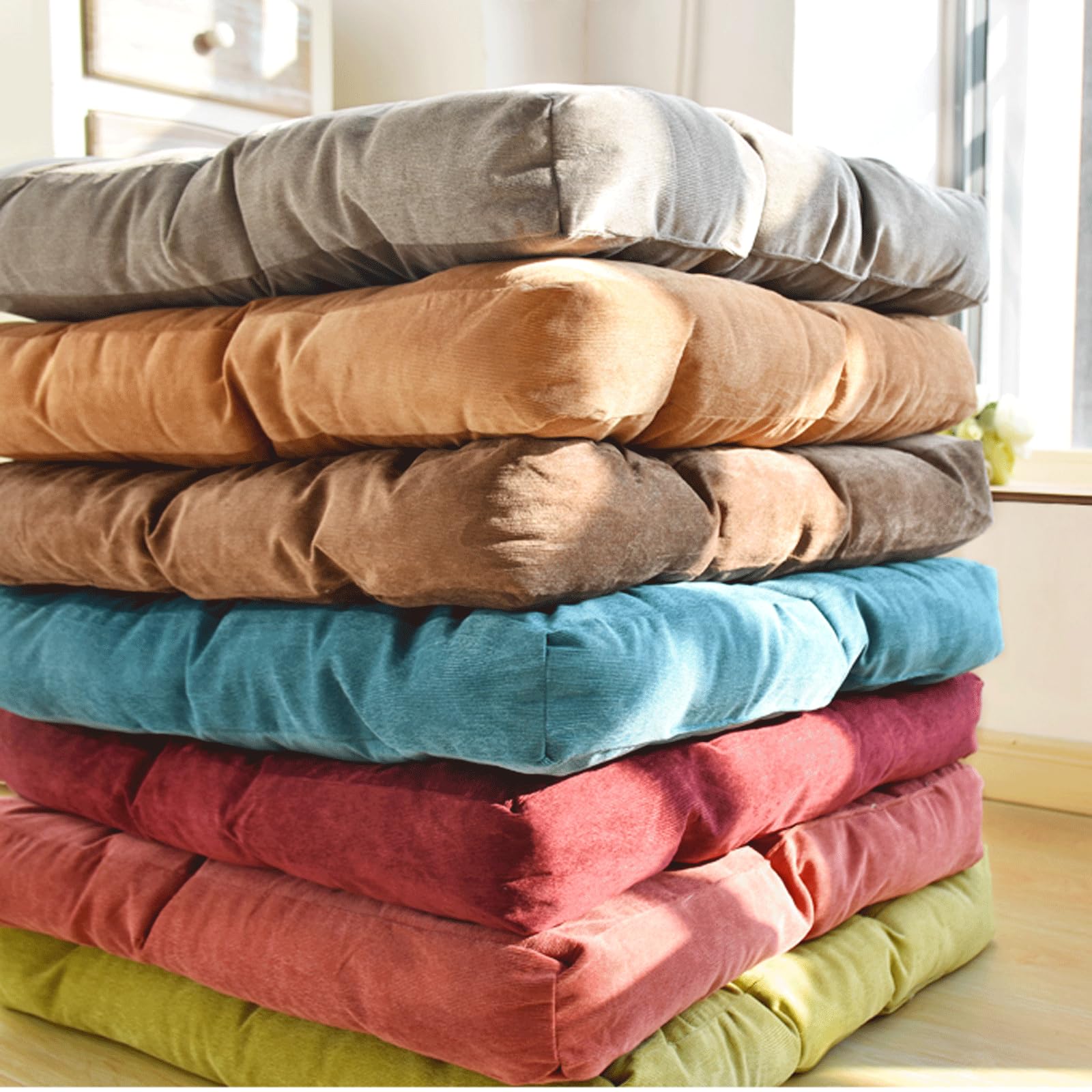 Cuscino Da Pavimento, Cuscini Quadrati Grandi Posti A Sedere Per Adulti, Cuscino Da Pavimento Per Meditazione Per Camera Da Letto Divano Tatami Balcon(Size:1 Count (Pack of 1),Color:Verde)