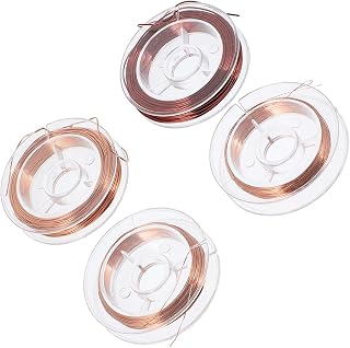 4 Rolls Enameled Copper Magnet Wire Each Diameters to Flexible High-Temperature Resistant Copper Wire for DIY Crafts Electrical Appliances Automotive and Industrial Use