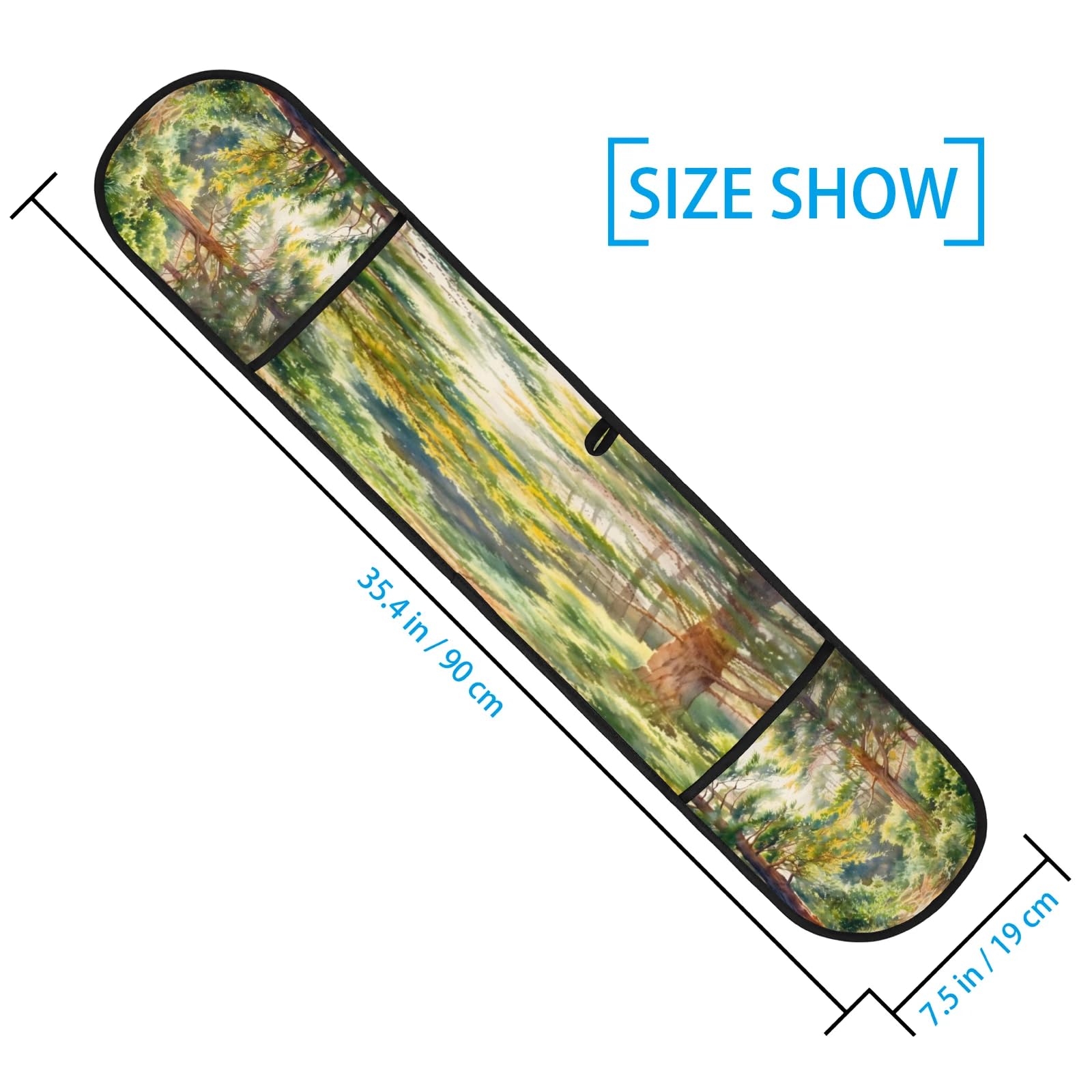 Watercolor Deep Forest Tree Double Mitt Oven Glove Heat Resistant Microwave Glove Extra Long Potholder Kitchen Oven Mittsfor Cooking Baking and Serving