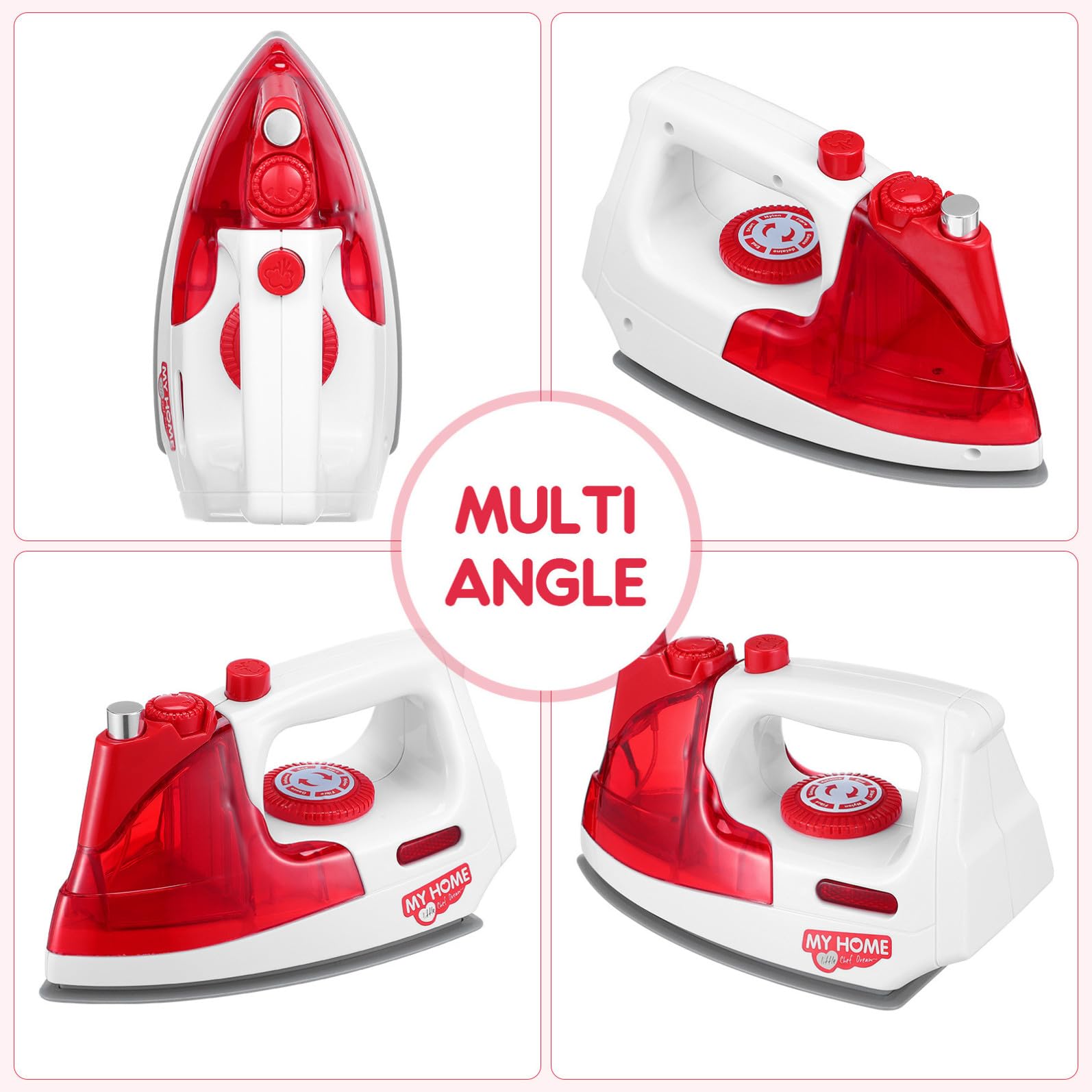 Juguete de Plancha Eléctrica de Imitación Roja para Niños, Material Abs, Diseño Adorable y Creativo para Desarrollar Habilidades y Aprendizaje
