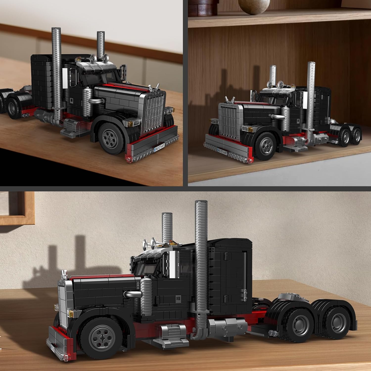 Mould King 10037 Technique US Truck The Black Monster Model, Creativity Technology Sports Car Kit, Exhibit for Collectors (1797 pcs)
