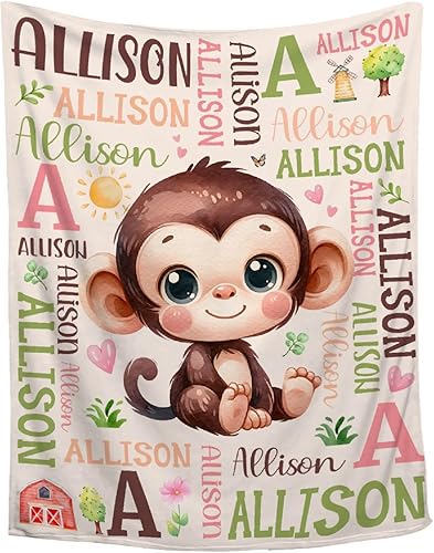 Miniatura 26 de Manta de bebé personalizada de conejo, regalos personalizados de conejito para niños y niñas, ultra suave, afelpada, acogedora y transpirable, manta