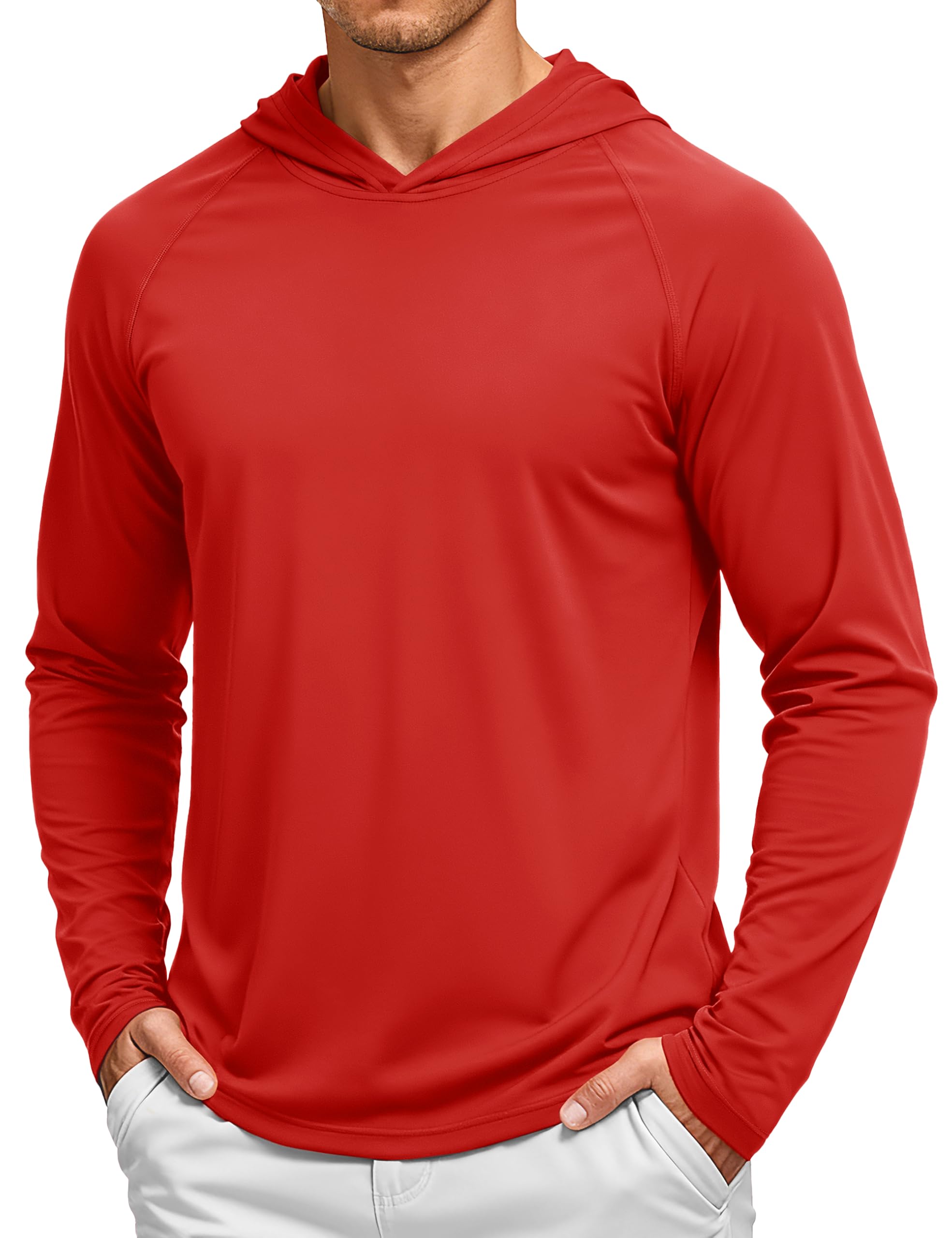 TACVASEN Men's Long Sleeve Active T-Shirts UPF 50+ Hoodies Sun Protection Shirt Lightweight Quick Dry Rash Guards