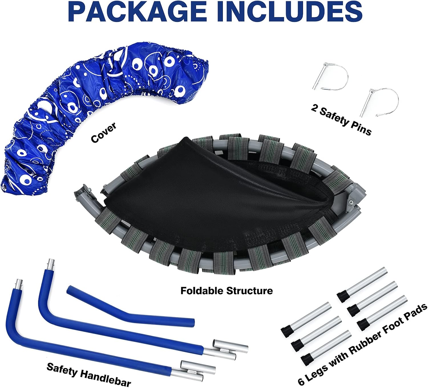 Giantex 36-Inch Mini Trampoline for Kids, ASTM Approved Foldable Rebounder Trampoline with Foamed Handle, Max Loaded 330 lbs, Indoor Safety Padded Fitness Trampoline
