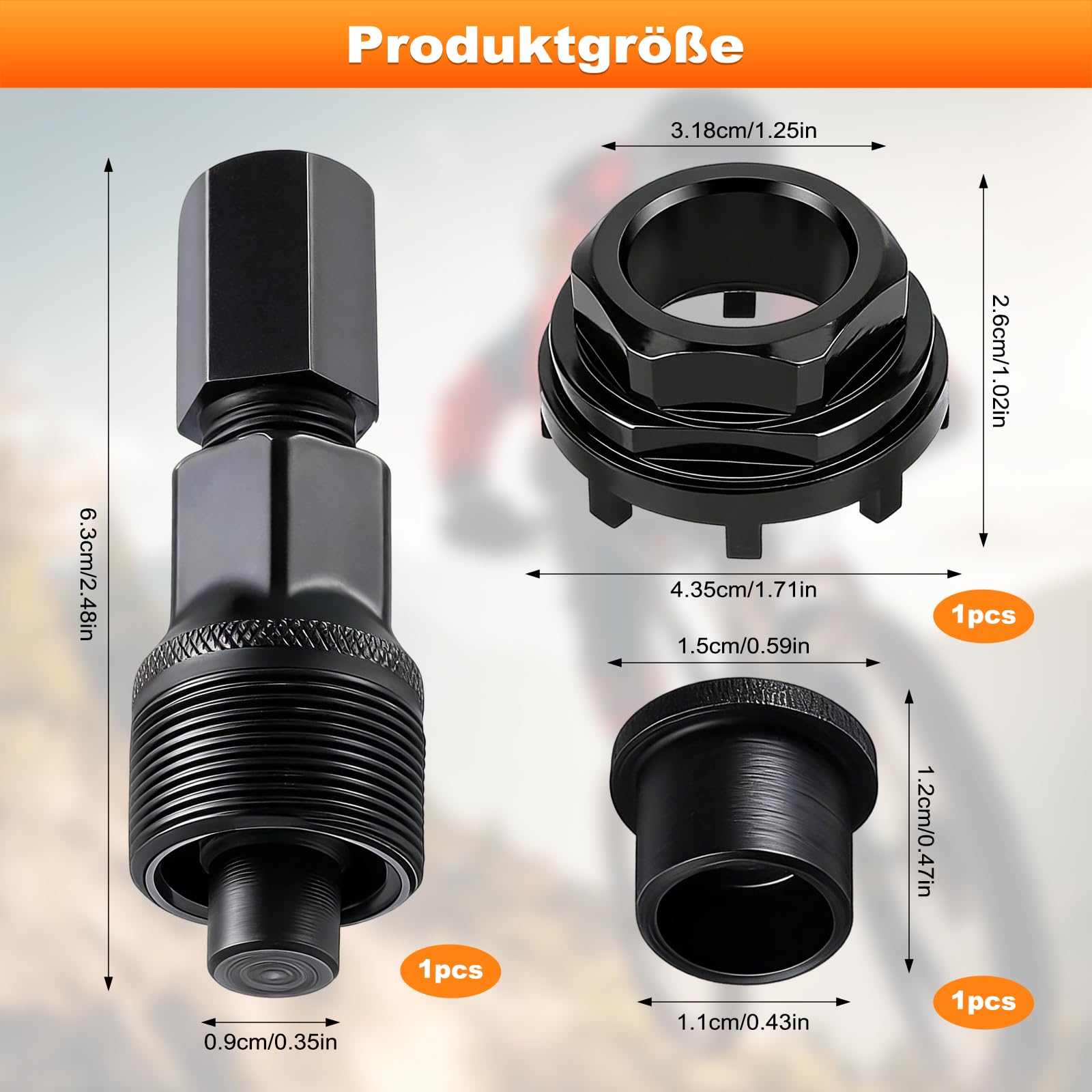 Narzędzie do zamka łańcucha rowerowego, 42 mm, czarne narzędzie do suportu z ściągaczem korby, ściągacz korby rowerowej z 8 zębami dla wielu typów rowerów