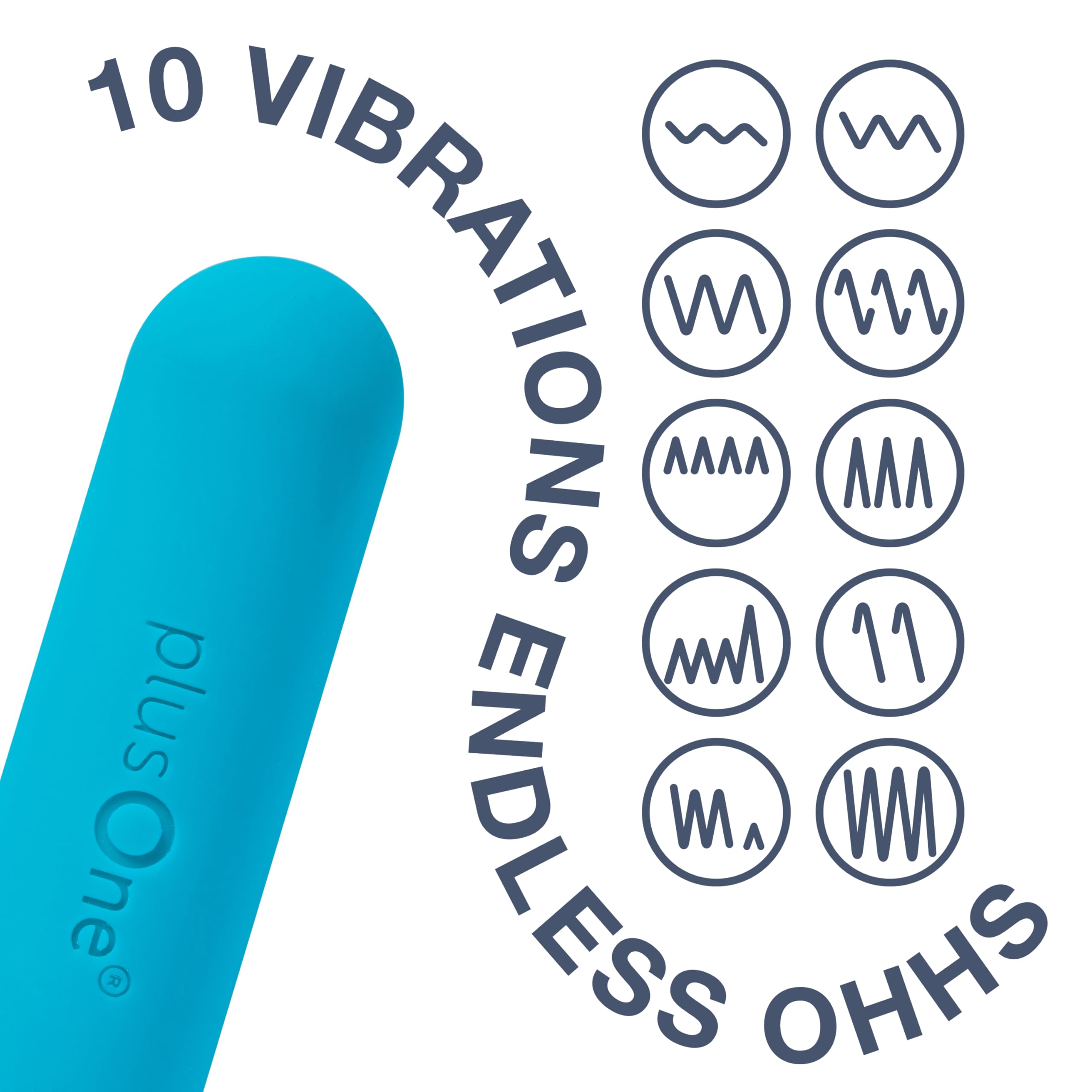 plusOne Bullet Vibrator for Women, Mini Vibrator Made of Body-Safe Silicone, Fully Waterproof, USB Rechargeable, Sex Toy Personal Massager with 10 Vibration Settings, Purple