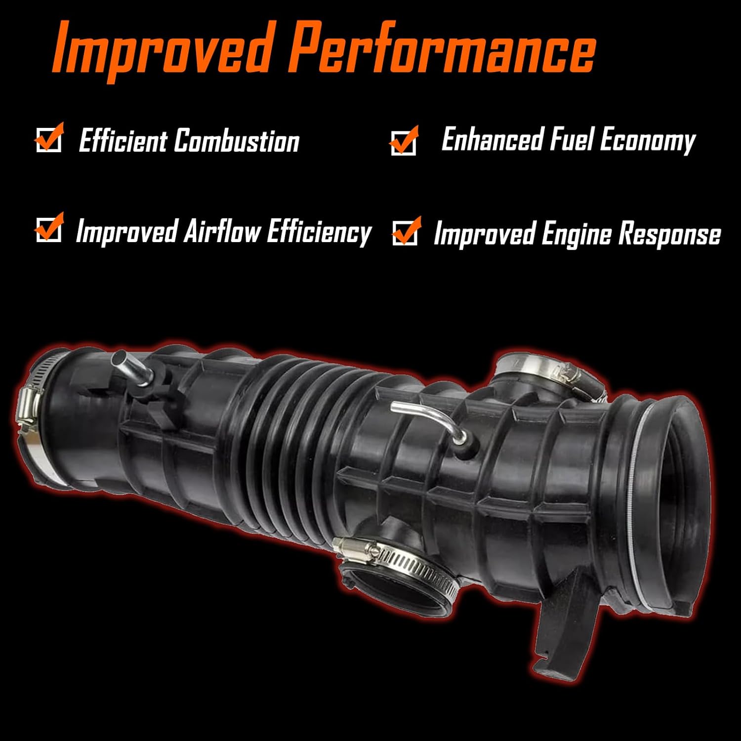 Air Intake Hose Compatible with Honda Pilot 2003 2004 Replacement for Acura MDX Base Touring 3.5L V6 2001 2002 Intake Filter Tube Replace# 17228-PGK-A00 696-164 Air Intake Duct Tube Boot