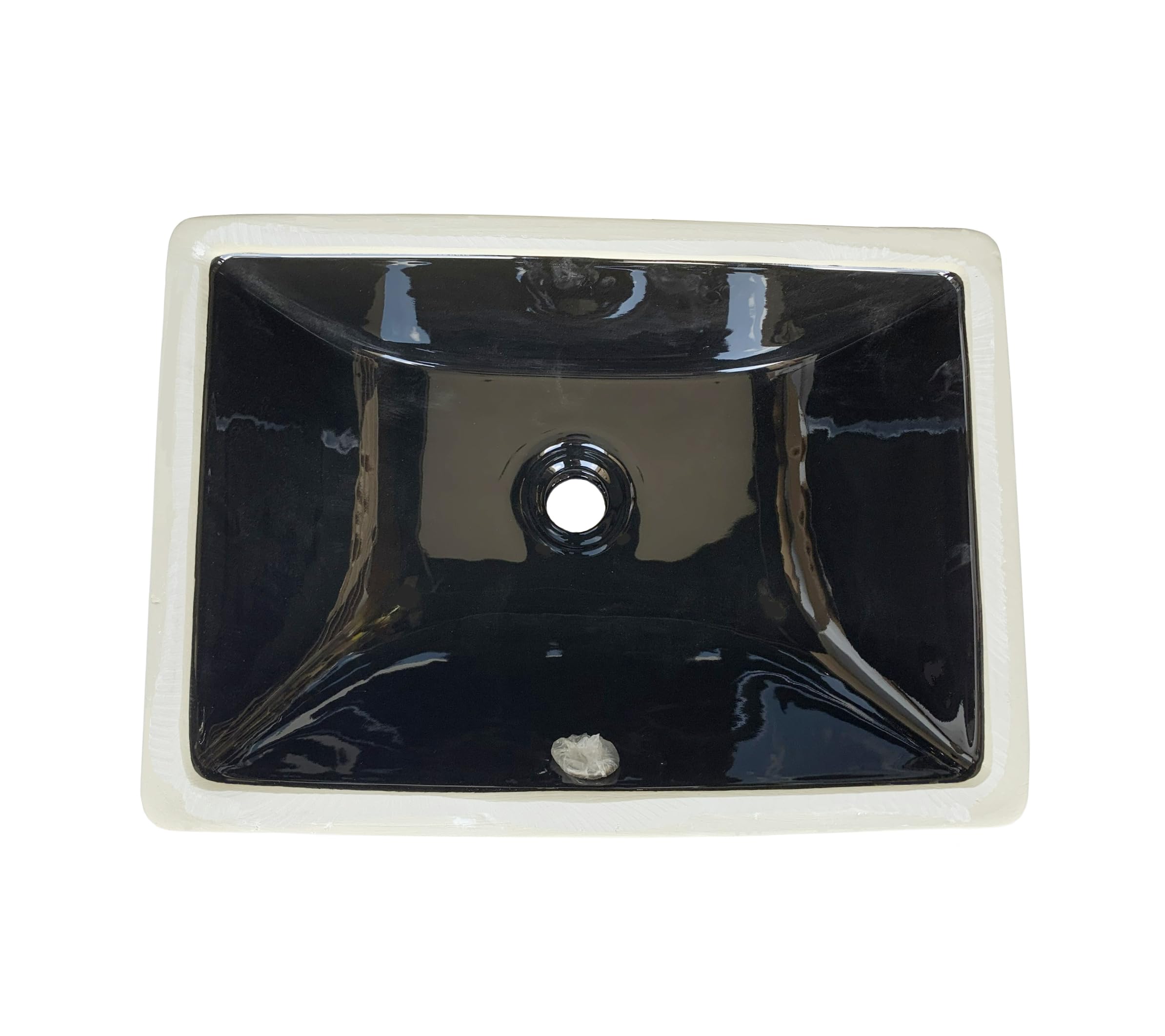Évier de salle de bain design ébène Wells, vasque rectangulaire 45,7 cm pour buanderie chic