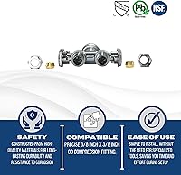 Vista 3 de Válvula recta de compresión OD - Ajuste a presión de 1/2" x Dual 3/8" ODComp. - Certificado según las normas NSD ANSI61