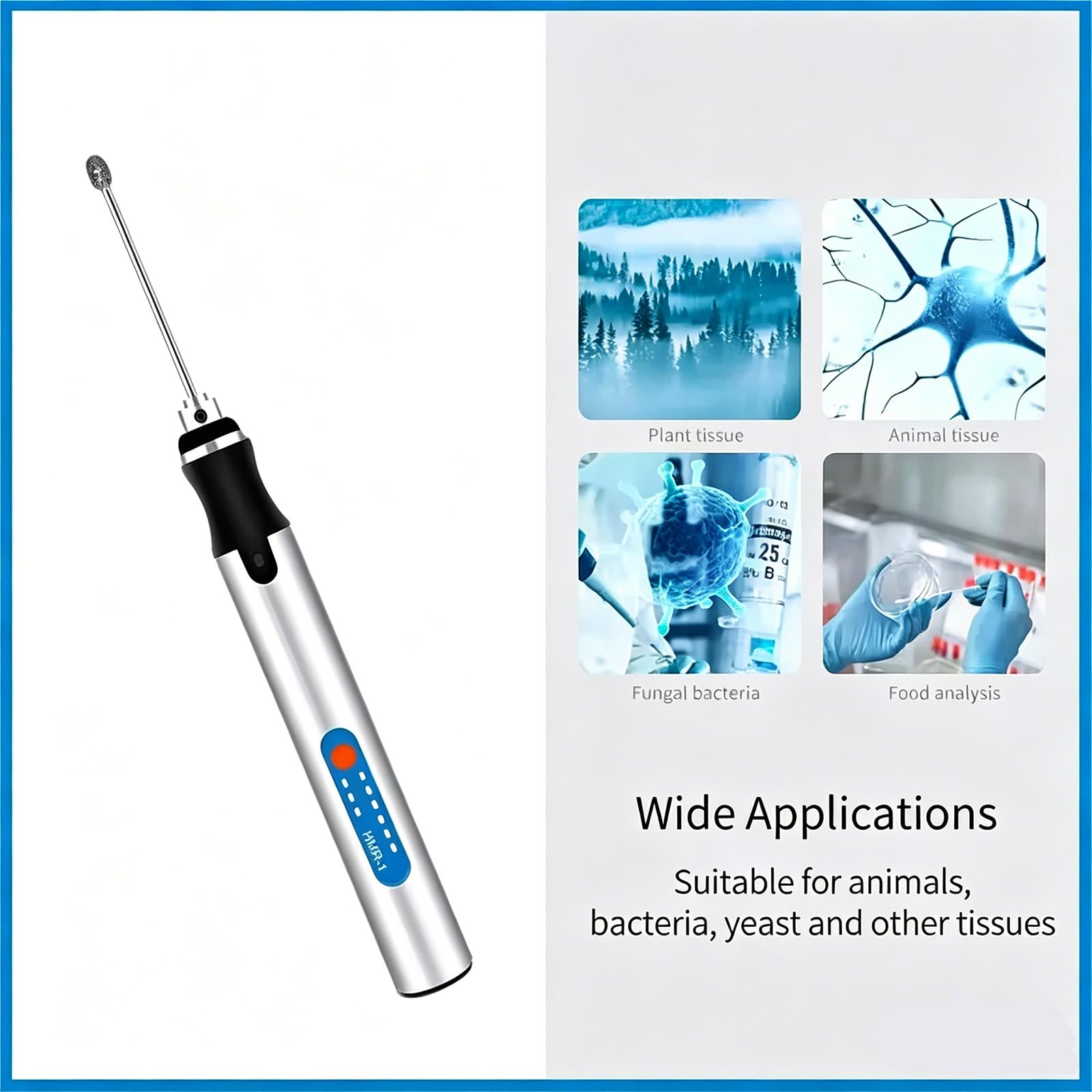 Homogeneizador de Tejidos Portátil, Mini Triturador de Laboratorio con 3 Velocidades (5000/10000/18000 rpm), Recargable, Incluye 3 Pistilos de Molienda Metálicos; Ideal para la Preparación de Muestras