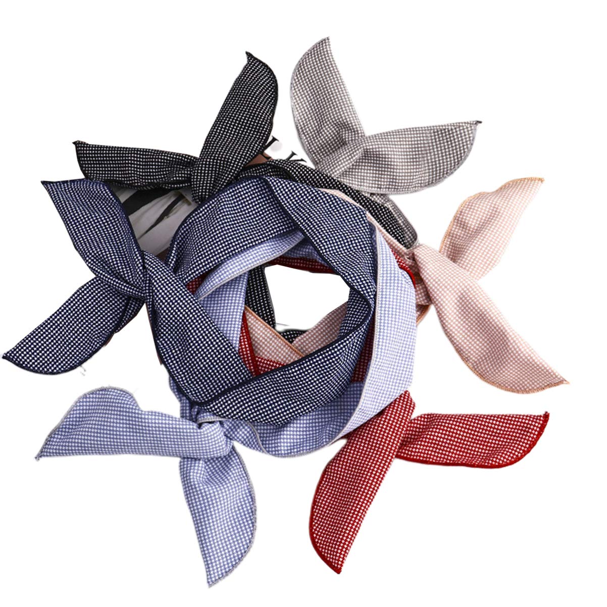 Beaupretty 6pcs Hair Bow Headband Twist Bow Wired Headbands Rabbit Ear Design Scarf Wrap Wide Border Headdress Hair Accessories Hairband Random Color