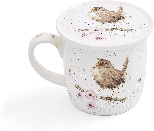 Miniatura 4 de Royal Worcester Wrendale Designs Flying the Nest - Juego de taza y posavasos  Taza de café de 11 onzas con posavasos  Hecho de porcelana fina  Apto