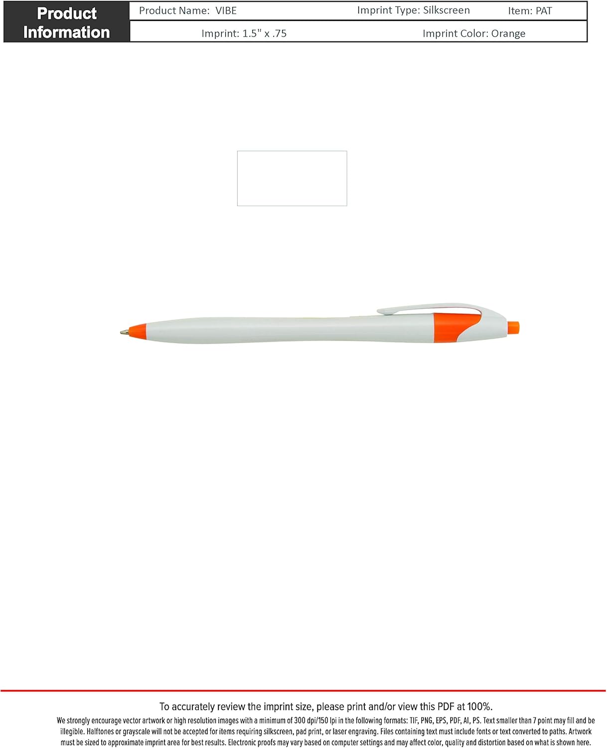 Promotional Classic Vibe Click Pen Printed with Your Logo or Message - 300 QTY