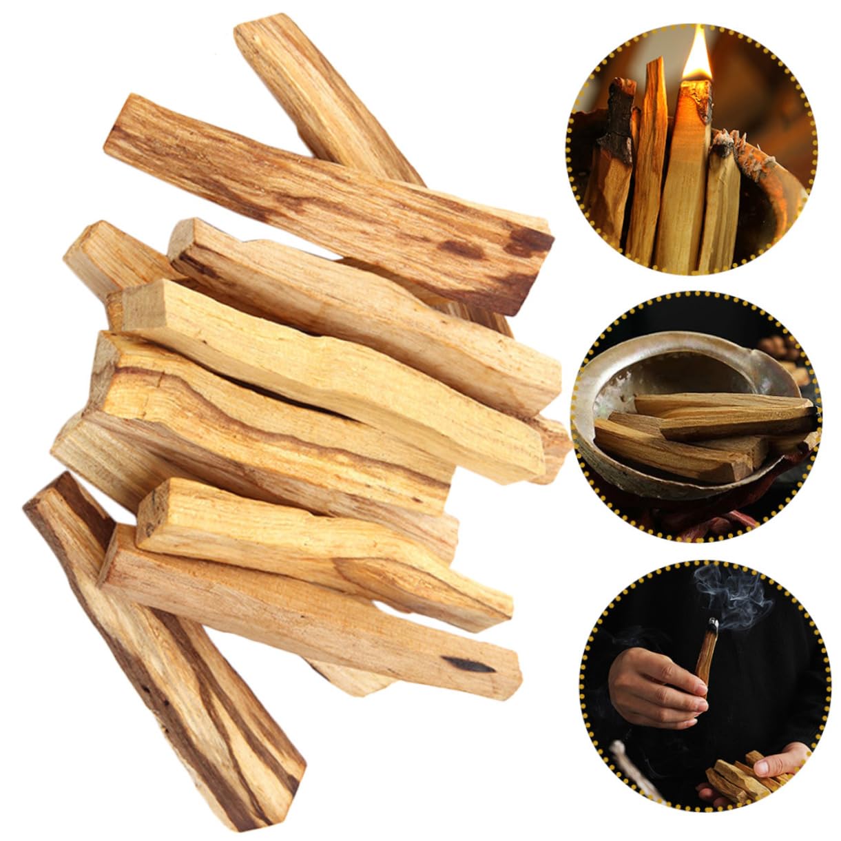 MAGICLULU 50piezas Varillas De Incienso Natural De Madera Santa para y Aromaterapia para Purificación del Espacio y Relajación El Hogar