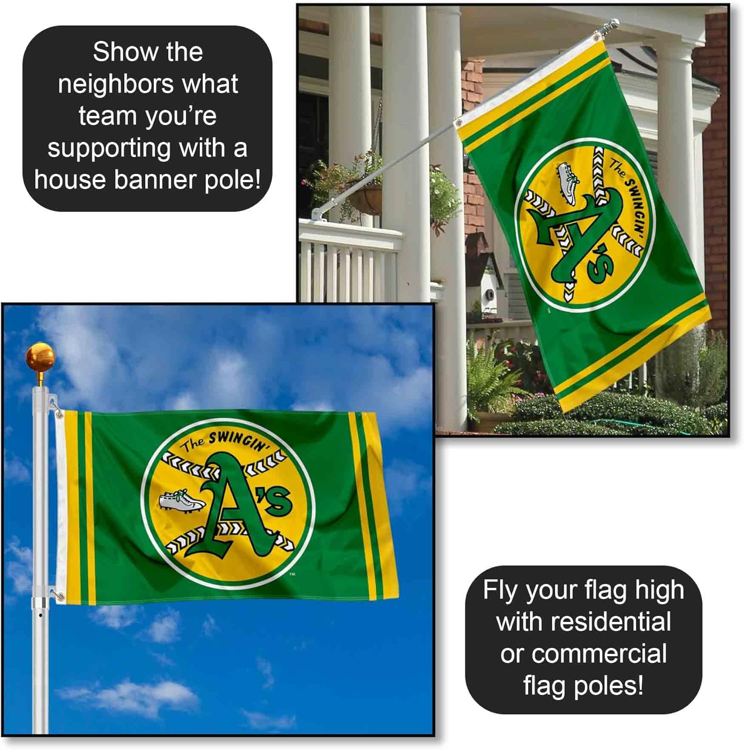 Oakland Athletics Retro Vintage Logo Flag and Banner - Image 3