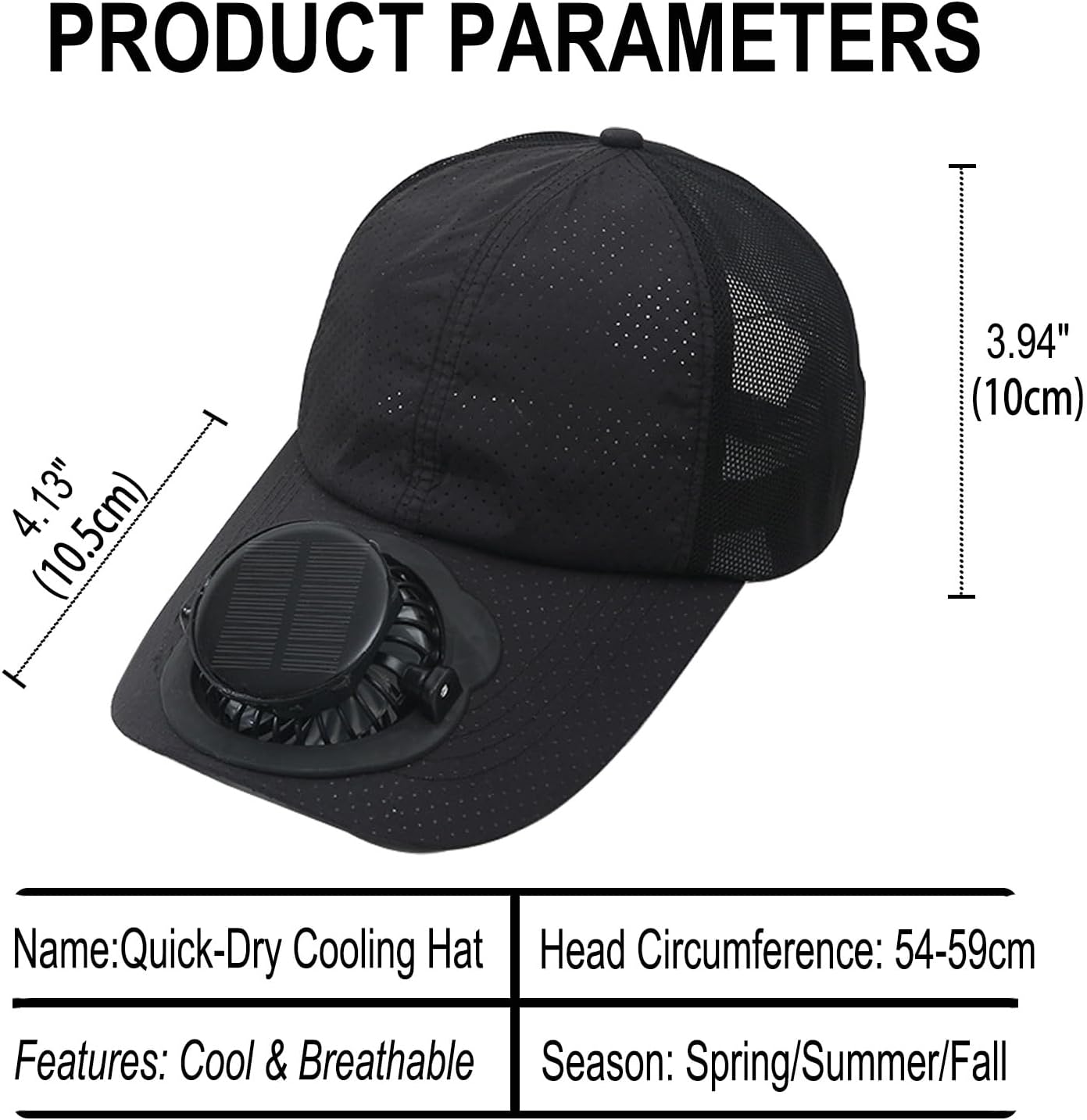 Solar Fan Hat with Removable Fan & USB Charging/Digital Display-Adjustable UPF 50+ Cooling Sun Hat for Outdoor,Beach,Sports