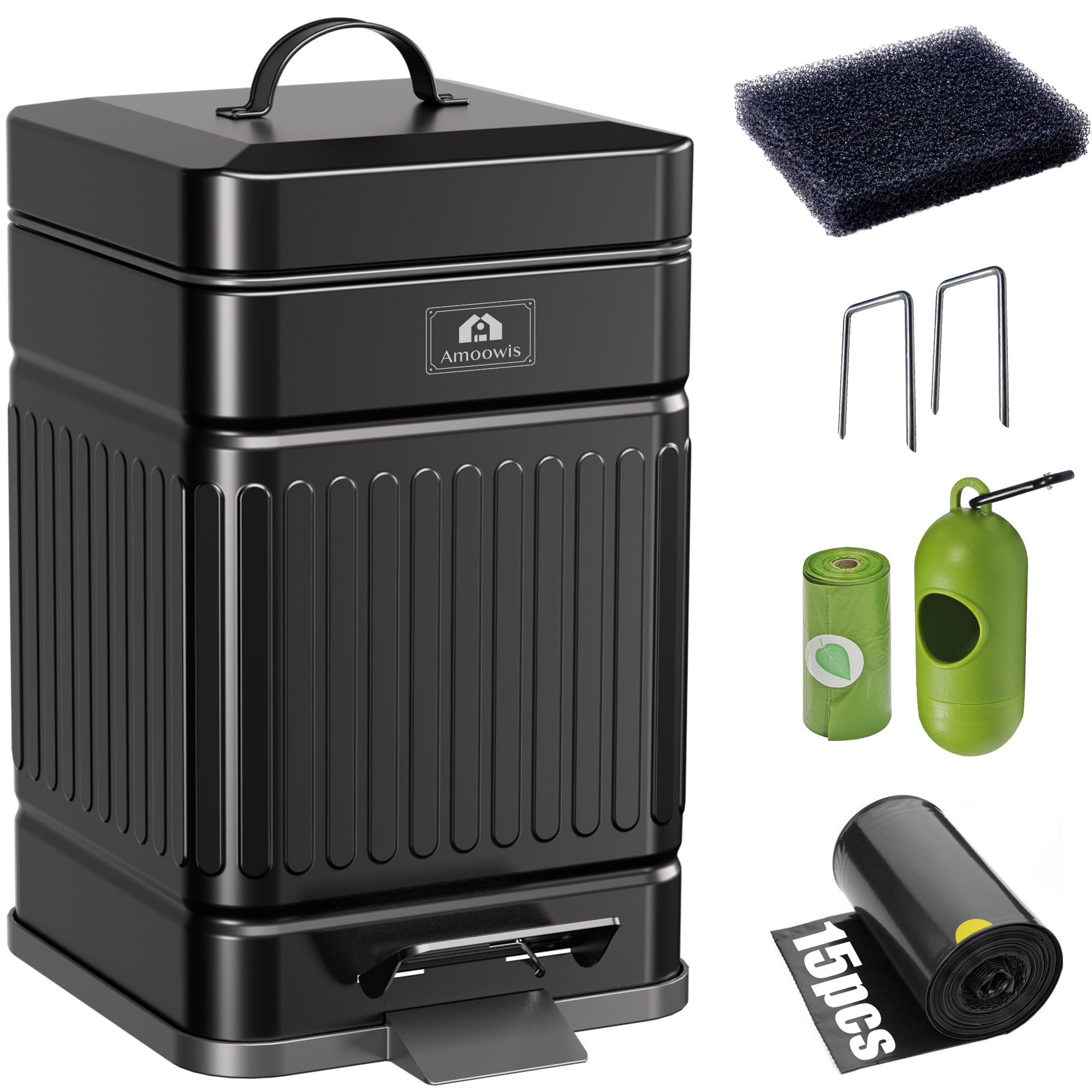 Amazon.com: Amoowis Small Trash Can with Lid, 1.3Gal Stainless