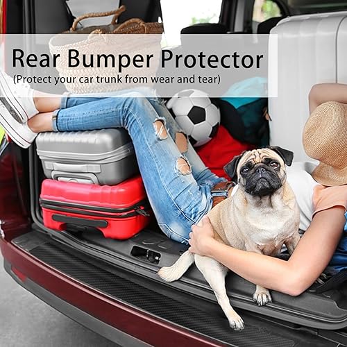 Miniatura 5 de Protector de parachoques trasero de 35.8 pulgadas, protectores de parachoques de goma negra resistentes a los arañazos para bordes de puertas de