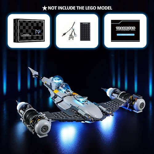Miniatura 5 de YEABRICKS Kit de luz LED para Lego - Modelo de bloques de construcción N-1 Starfighter de Star Wars The Mandalorian, juego de luces LED compatible