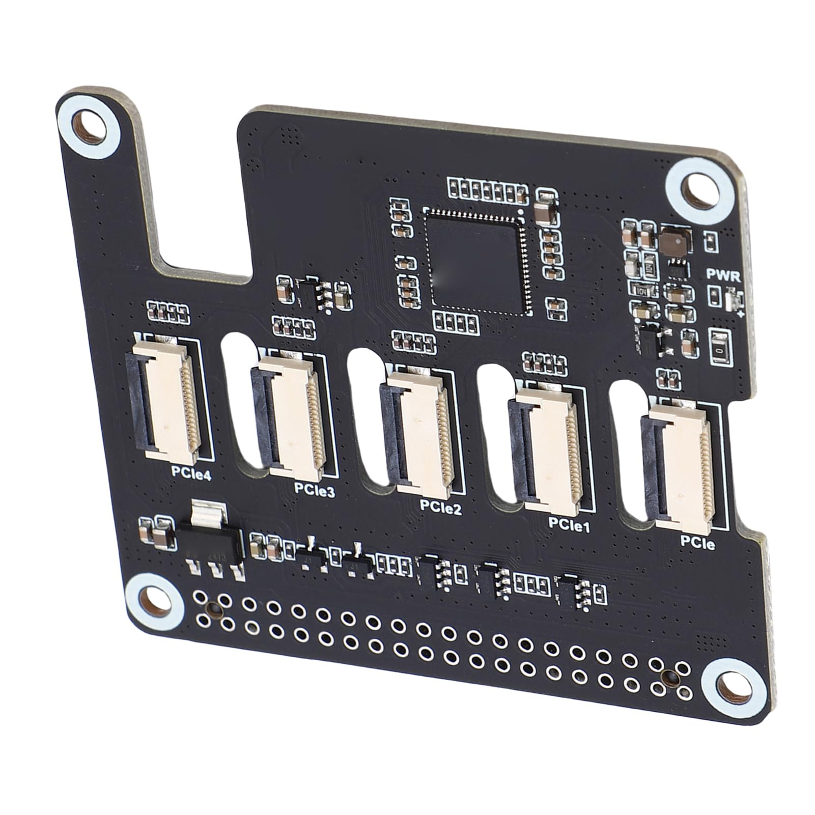 Modulo di Espansione Efficiente Scheda Adattatore PCIe a 4 PCIe FFC per RasPi 5 con 10 Cavi a Nastro e Dissipatore di Calore