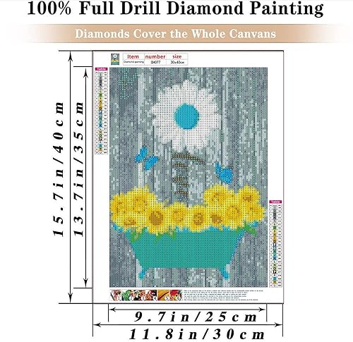 Miniatura 2 de Kits de pintura de diamantes de gnomos para adultos kits de arte de diamantes 5D flores de taladro completo pinturas de puntos de diamante para