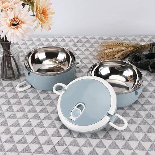 Miniatura 6 de LIZEALUCKY Contenedores térmicos para almuerzo, caja Bento aislada de acero inoxidable, apilables, a prueba de fugas para picnic, oficina, hogar