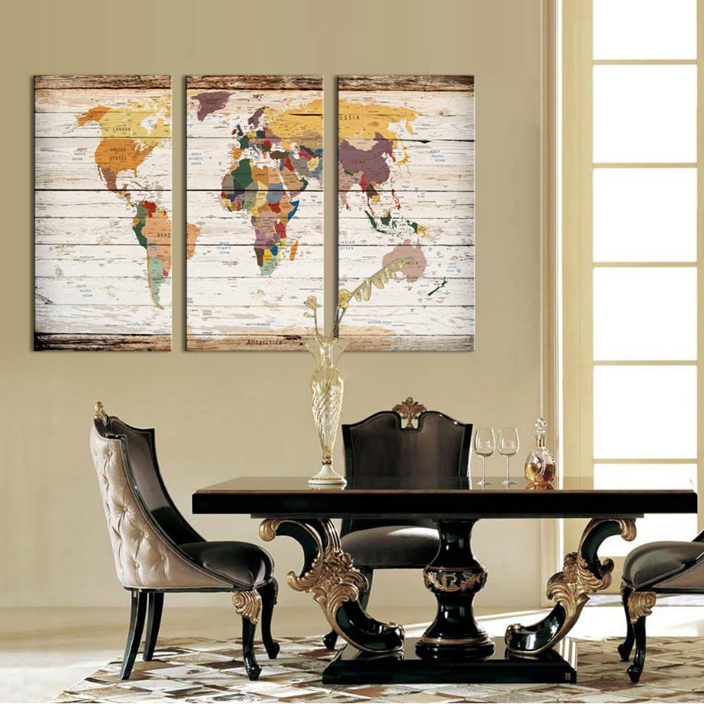 Product Deal Visual Art Decor Large Vintage World Map Canvas Prints Atlas Framed Map Wall Decor Ready to Hang Modern Artwork For Living Room Office Wall Decoration (1)