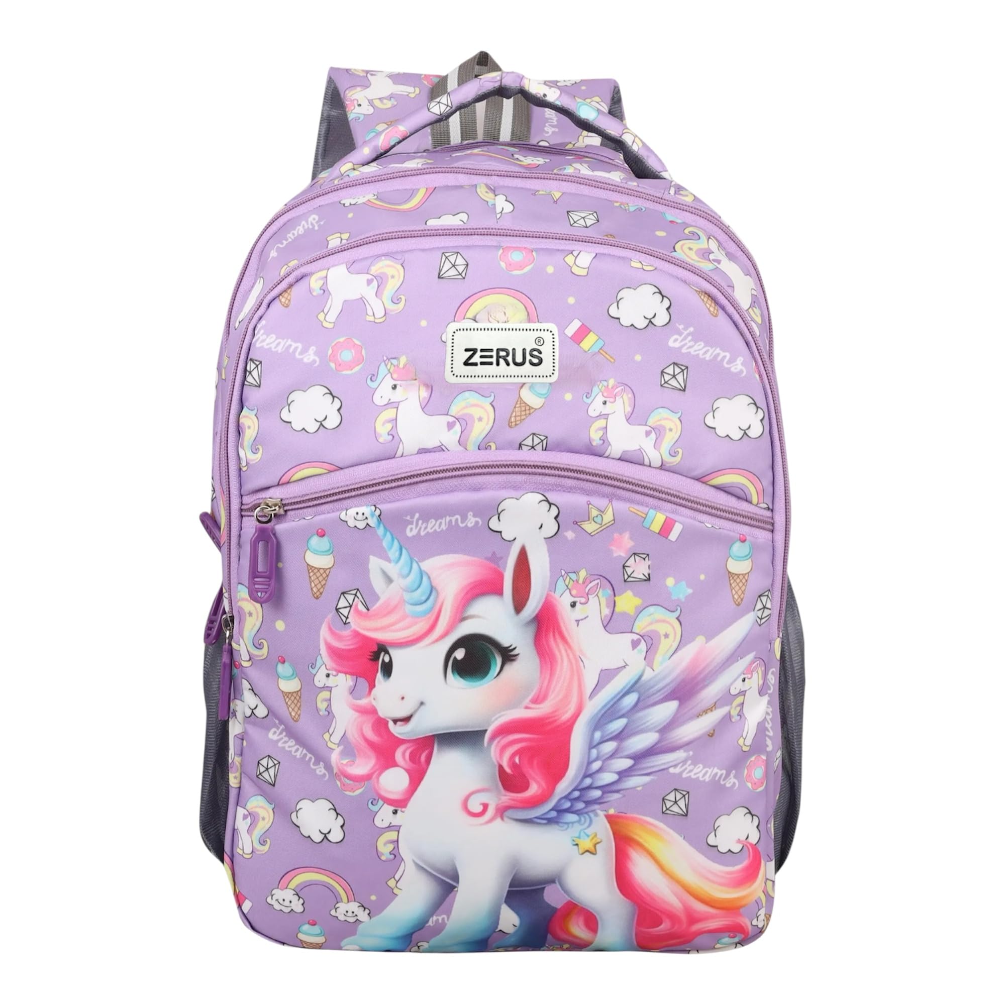 Unicorn Print Kids Backpack for Girls Durable School Bag for Daily School Travel Tuition Use Lightweight Spacious Design with Multiple Pockets-image-35