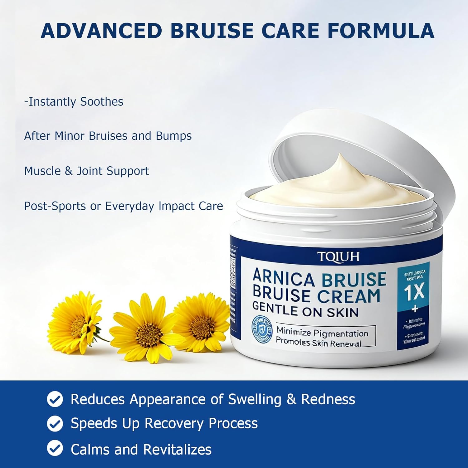 Arnica Bruise Cream Extra Strength,Fast-Acting for Bruising & Swelling on Thin Skin - Advanced Formula with Arnica Montana Vitamin K C & E - Soothing Hydrating for Face and Body - Image 2