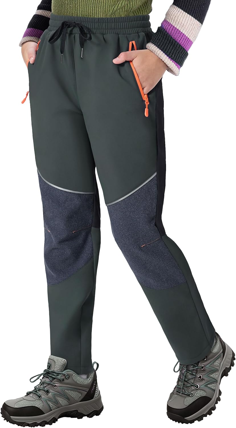 ANGEL CITIZ Kids Snow Ski Pants Hiking Boys Girls Outdoor Waterproof Windproof Fleece Warm Snowboard Pants - Image 2