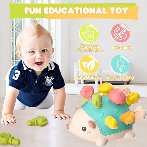 Miniatura 6 de KASENGLUX Montessori Toys - Juguetes sensoriales de erizo de habilidades motoras finas para niños pequeños de más de 18 meses juguetes educativos de