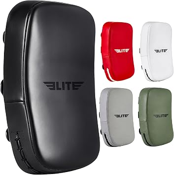 Elite Sports Pre-Curved Muay Thai Kickboxing Training Pad for Kickboxing,MMA,Taekwondo,Karate. Ideal for Punches,Knees, and Kicks in Martial Arts Training (ONE PAD ONLY)