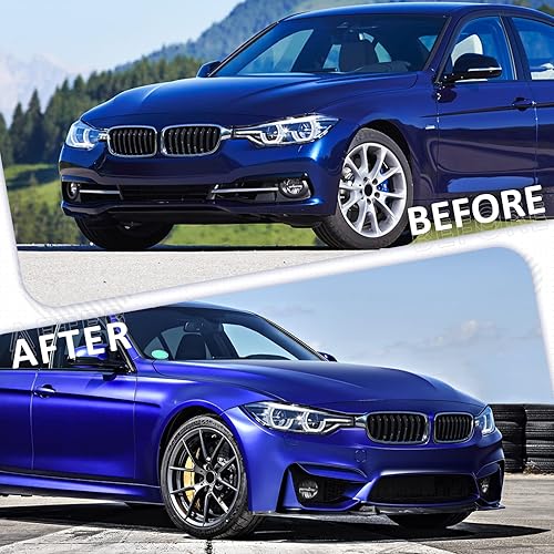 Miniatura 10 de PENSUN M3 - Kit de cubierta de parachoques delantero estilo reajustado con borde delantero sin PDC y agujeros para luces antiniebla, apto para BMW