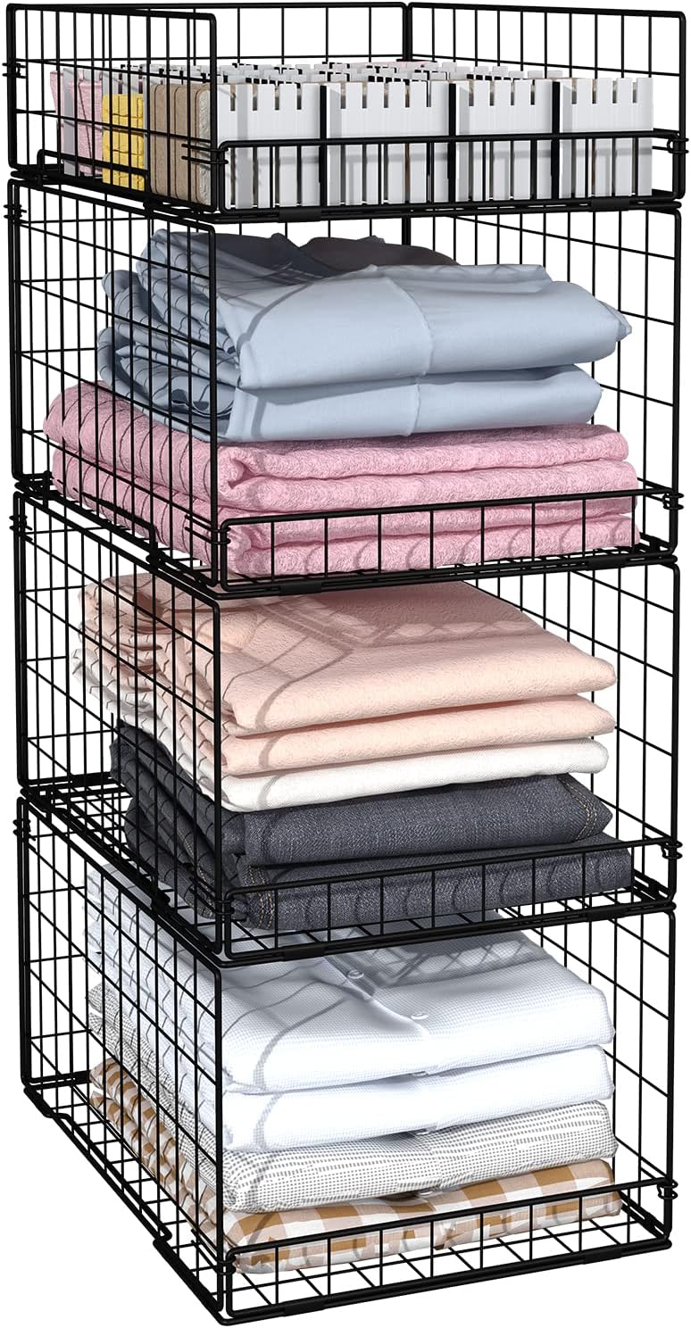 4 Tier Closet Organizers and Storage Shelves for Clothes,4
