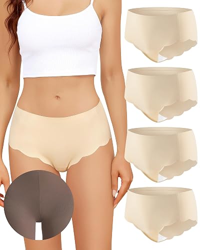 LEVAO Camel Proof Underwear for Women Seamless Underwear with Camel Concealer Toe No Show Yoga Bikini Workout Panties S-XXL