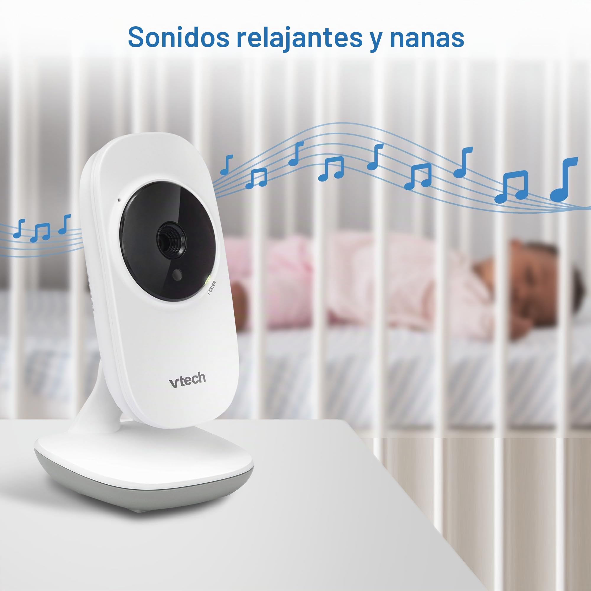 VTech Monitor de bebé VM819, Pantalla de 2.8 Pulgadas, visión Nocturna, Audio bidireccional, Sensor de Temperatura y Canciones de Cuna, transmisión Segura sin WiFi